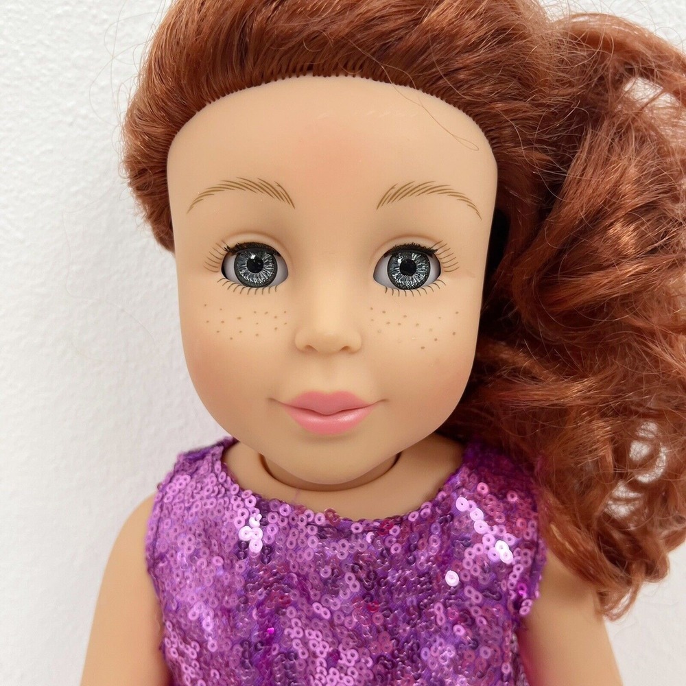 Adora Amazing Girls 18" Doll A1804 Red Hair Blue Eyes Freckles Purple Dress